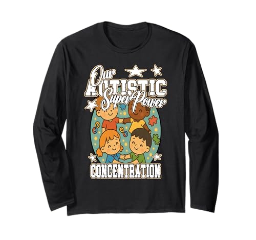 UNSERE AUTISTISCHE SUPERPOWER KONZENTRATION Autismus Bewusstsein Kinder Langarmshirt von Oort 33 Production