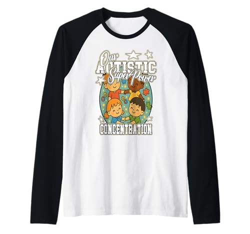 UNSERE AUTISTISCHE SUPERPOWER KONZENTRATION Autismus Bewusstsein Kinder Raglan von Oort 33 Production