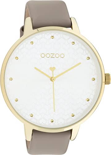 Oozoo Timepieces Damen Uhr - Armbanduhr Damen mit 18mm breites Lederarmband | Hochwertige Uhr für Frauen - Edle Analog Damenuhr in rund C11037 von Oozoo
