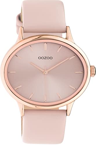 Oozoo Timepieces Damen Uhr - Armbanduhr Damen mit 20mm breites Lederarmband | Hochwertige Uhr für Frauen - Edle Analog Damenuhr in oval C11052 von Oozoo