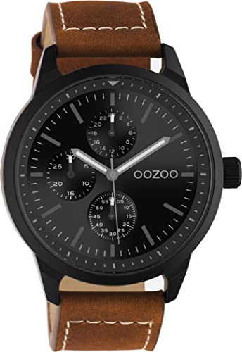 Oozoo Timepieces Herren Uhr - Armbanduhr Herren mit 22mm Lederarmband - Analog Herrenuhr in rund C10908 von Oozoo