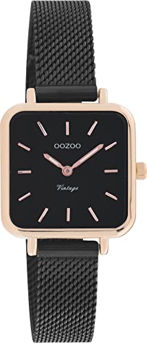 Oozoo Vintage Damen Uhr - Armbanduhr Damen mit 12mm Metallmesharmband - Analog Damenuhr Quadratisch C20265 von Oozoo