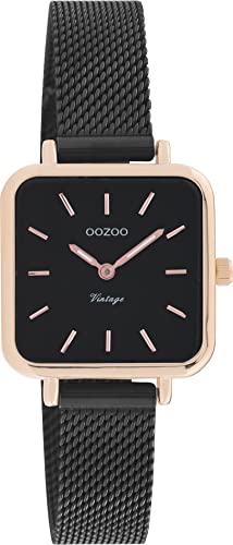 Oozoo Vintage Damen Uhr - Armbanduhr Damen mit 12mm Metallmesharmband - Analog Damenuhr Quadratisch C20265 von Oozoo