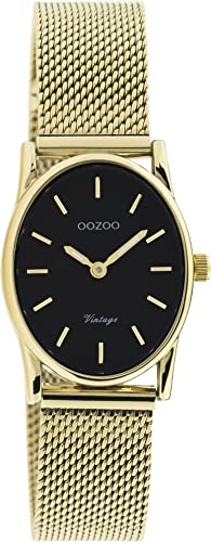 Oozoo Vintage Damen Uhr - Armbanduhr Damen mit 14mm Metallmesharmband - Analog Damenuhr Oval C20259 von Oozoo