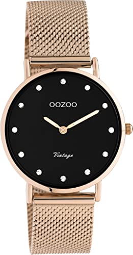 Oozoo Vintage Damen Uhr - Armbanduhr Damen mit 16mm Mesh Armband - Analog Damenuhr in rund C20244 von Oozoo