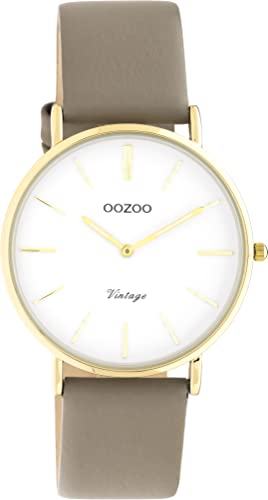 Oozoo Vintage Damen Uhr - Armbanduhr Damen mit 18mm Lederarmband - Analog Damenuhr in rund C20221 von Oozoo