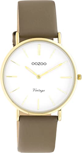 Oozoo Vintage Damen Uhr - Armbanduhr Damen mit 18mm Lederarmband - Analog Damenuhr in rund C20223 von Oozoo