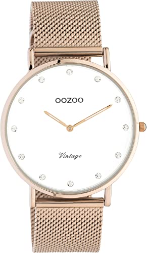 Oozoo Vintage Damen Uhr - Armbanduhr Damen mit 20mm Mesh Armband - Analog Damenuhr in rund C20238 von Oozoo