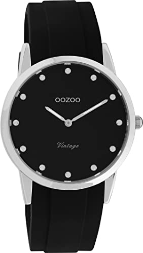 Oozoo Vintage Damen Uhr - Armbanduhr Damen mit 20mm Silikonarmband - Analog Damenuhr in rund C20177 von Oozoo