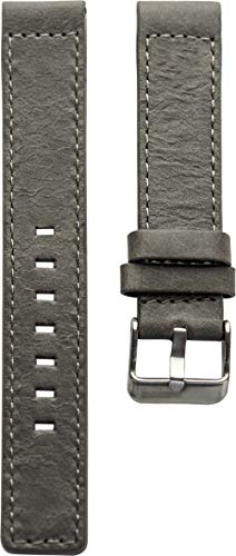 Oozoo Armband Uhrenband Uhrenarmband Leder Lederband mit Dornschließe Grau 24 mm von Oozoo