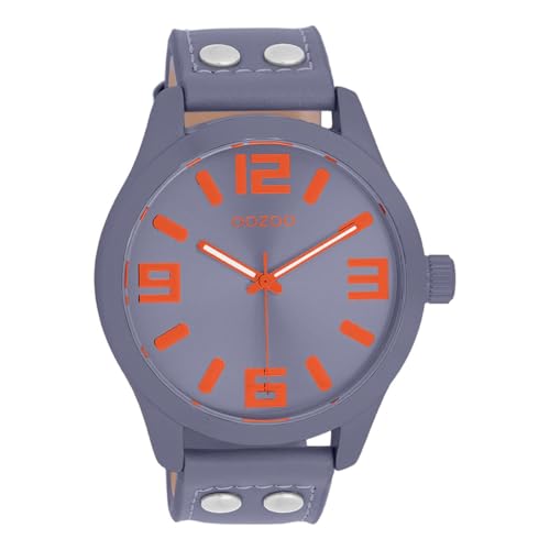 Oozoo Armbanduhr Basic Line mit Lederband 47 MM Violett/Violett C00900 von Oozoo