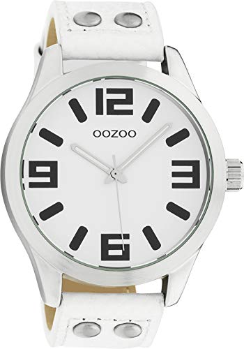 Oozoo Armbanduhr Basic Line mit Lederband 47 MM Weiß/Weiß C1050 von Oozoo