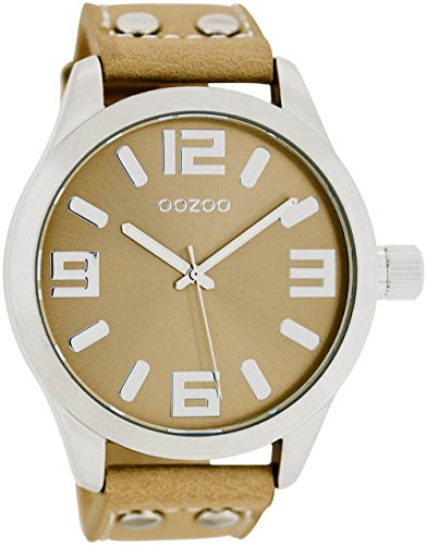 Oozoo C1055 Damenuhr, Lederarmband, Sandfarben, Band von Oozoo