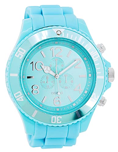 Oozoo C4824 Armbanduhr für Herren, Silikonarmband, Türkis, Streifen von Oozoo