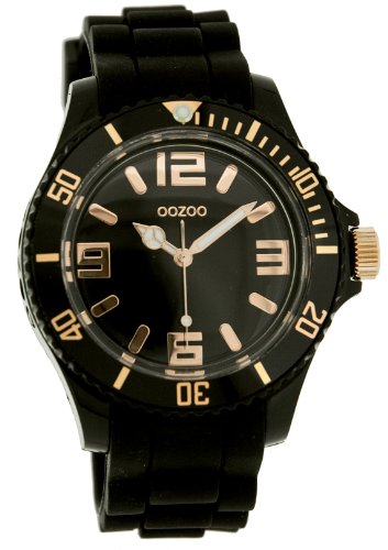 Oozoo Damen-Armbanduhr Analog Silikon C4354 Black/Rose von Oozoo