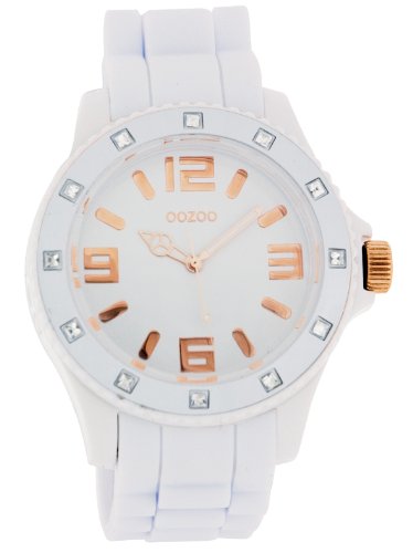 Oozoo Damen-Armbanduhr Analog Silikon C4357 White/Rose Strass Oozoo Damen-Armbanduhr Analog Silikon C4357 White/Rose Strass von Oozoo