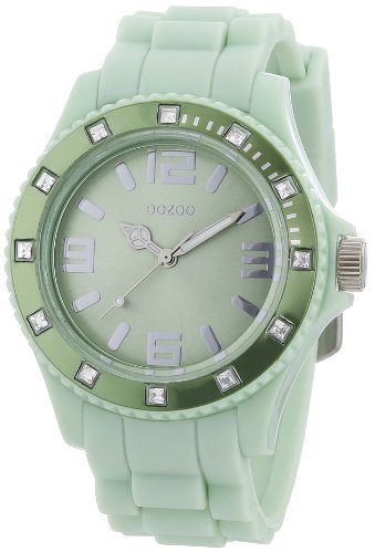 Oozoo Damen-Armbanduhr Analog Silikon C4359 Pastel Jade Strass von Oozoo