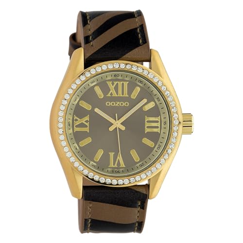 Oozoo Damen Armbanduhr Timepieces Analog Leder Bronze schwarz UOC10271 Analoguhr von Oozoo