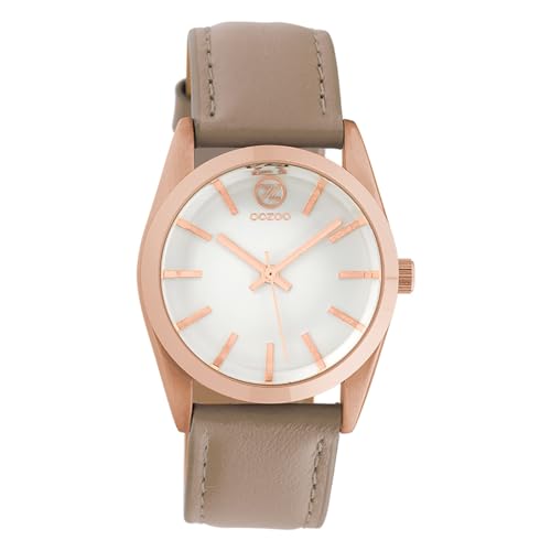 Oozoo Damen Armbanduhr Timepieces Analog Leder Taupe UOC10187 Analoguhr von Oozoo