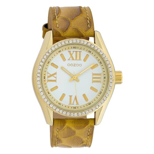 Oozoo Damen Armbanduhr Timepieces Analog Leder gelb Mustard UOC10224 Analoguhr von Oozoo