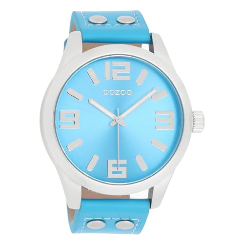 Oozoo Damen Armbanduhr Timepieces Analog Leder hellblau UOC1075A Analoguhr von Oozoo