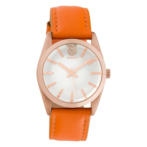 Oozoo Damen Armbanduhr Timepieces Analog Leder orange UOC10188 Analoguhr von Oozoo