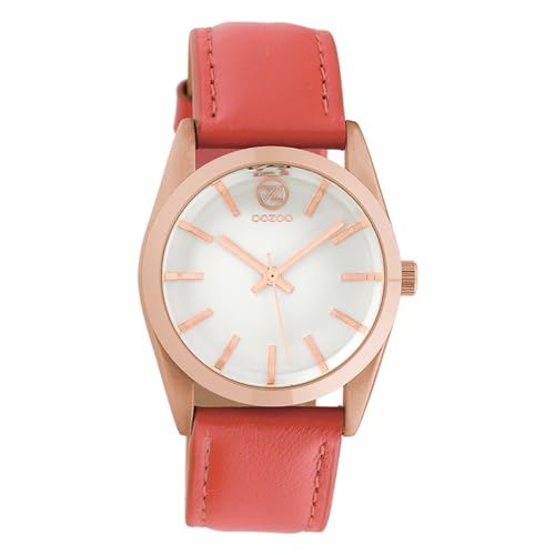 Oozoo Damen Armbanduhr Timepieces Analog Leder rot UOC10190 Analoguhr von Oozoo