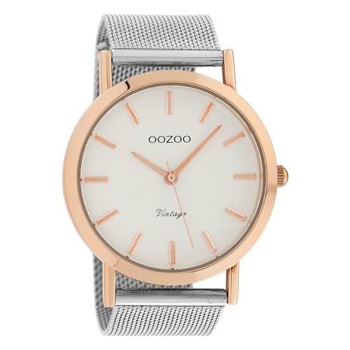 Oozoo Damen Armbanduhr Timepieces Analog Metall Silber UOC9996A Analoguhr von Oozoo