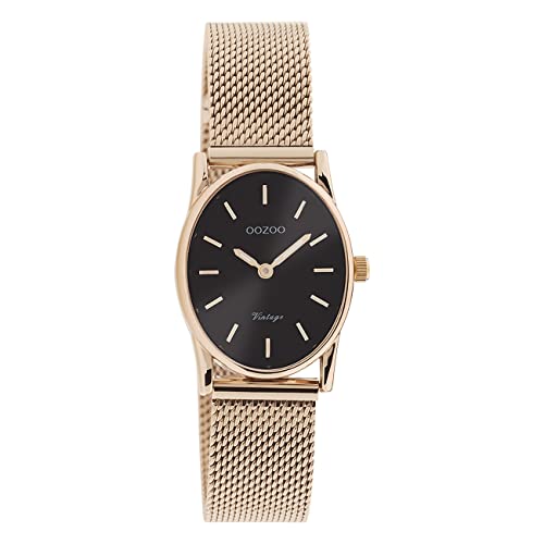 Oozoo Damen Armbanduhr Vintage Series C10968 Analog Metall Mesh rosé UOC10968 Analoguhr von Oozoo