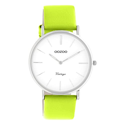 Oozoo Damen Armbanduhr Vintage Series C20300 Analog Leder gelbgrün UOC20300 Analoguhr von Oozoo