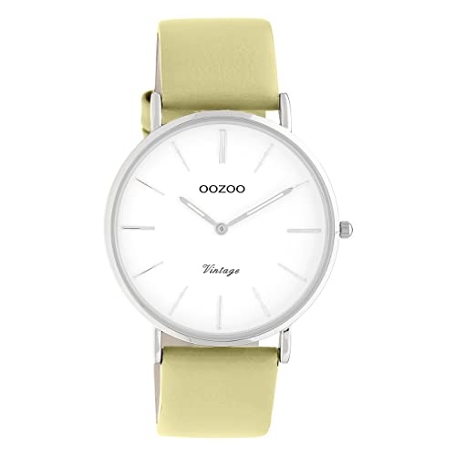 Oozoo Damen Armbanduhr Vintage Series C20301 Analog Leder Sand gelbgrün UOC20301 Analoguhr von Oozoo