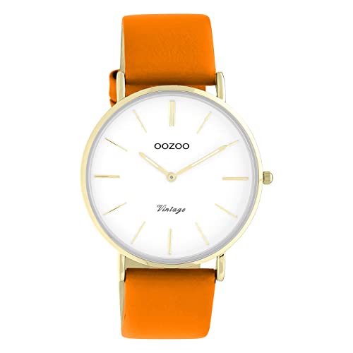 Oozoo Damen Armbanduhr Vintage Series C20307 Analog Leder orange UOC20307 Analoguhr von Oozoo