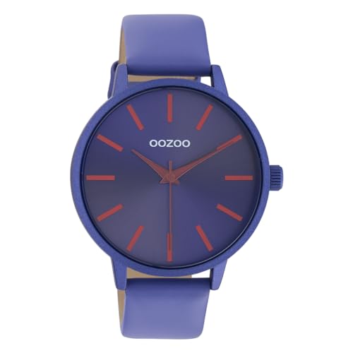 Oozoo Damen Armbanduhr mit Lederband 42 MM Violett/Violett/Rot C10874 von Oozoo