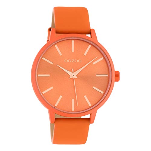 Oozoo Damenuhr Quarz mit Lederband 42 MM Orange Sunray C10614 von Oozoo