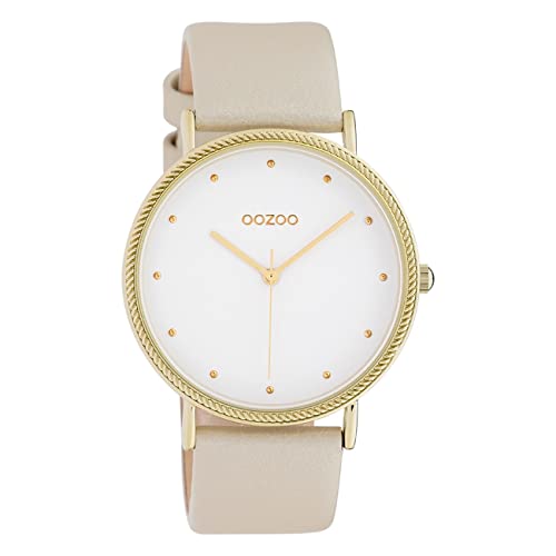 Oozoo Damenuhr Shiny mit Lederband 40 MM Weiß/Creme C10416 von Oozoo