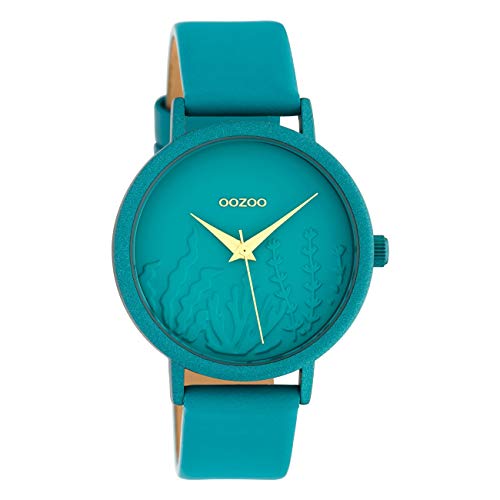 Oozoo Damenuhr Summer Vibes mit Lederband 36 MM Viridian Grün C10606 von Oozoo