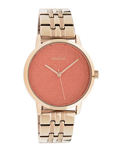 Oozoo Damenuhr mit Edelstahl Gliederband und Mosaik Zifferblatt Rose/Orange 36 MM C10559 von Oozoo