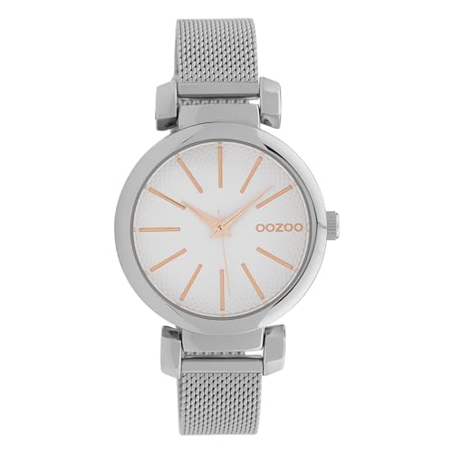 Oozoo Damenuhr mit Edelstahl Milanaise Metallband 36 MM Weiss/Silberfarben C10128 von Oozoo