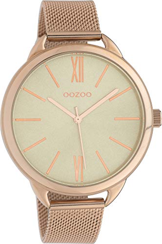 Oozoo Damenuhr mit Edelstahl Milanaise Metallband 45 MM Rose/Silbergrau/Rose C10136 von Oozoo