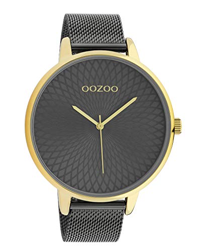 Oozoo Damenuhr mit Edelstahl Milanaiseband und Mandala Zifferblatt Goldfarben/Gunmetal 48 MM C10554 von Oozoo