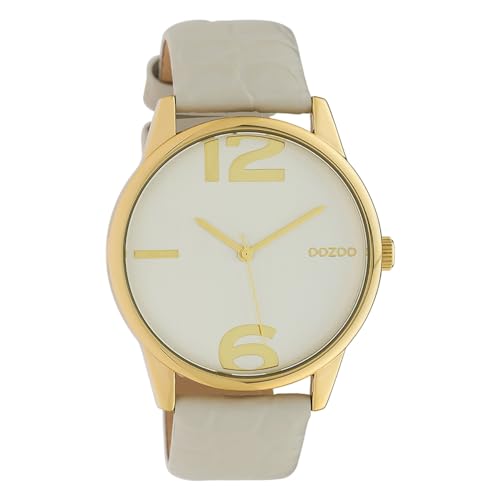 Oozoo Damenuhr mit Kroko Look Lederband 40 MM Goldfarben/Silberfarben C10375 von Oozoo