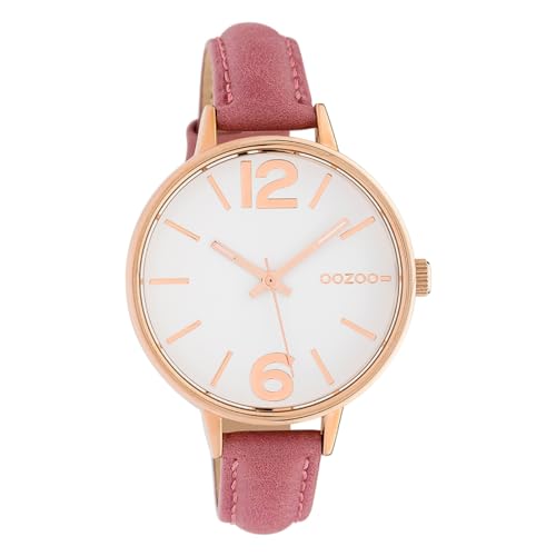 Oozoo Damenuhr mit Lederband 36 MM Weiß/Rosa C10456 von Oozoo