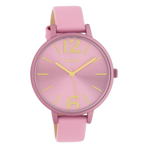 Oozoo Damenuhr mit Lederband 40 MM Colours of Oozoo Unicolor Rosa C10441 von Oozoo