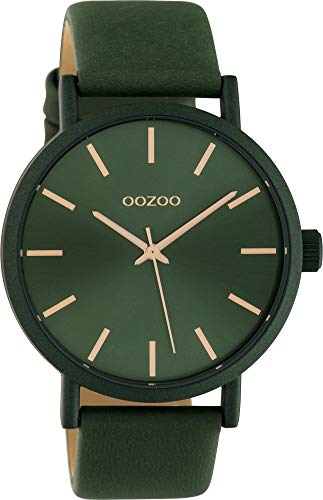 Oozoo Damenuhr mit Lederband 42 MM Colours of Unicolor Tannengrün C10453 von Oozoo