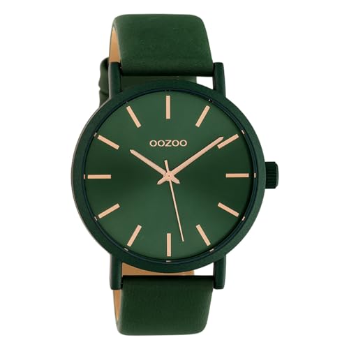Oozoo Damenuhr mit Lederband 42 MM Colours of Unicolor Tannengrün C10453 von Oozoo