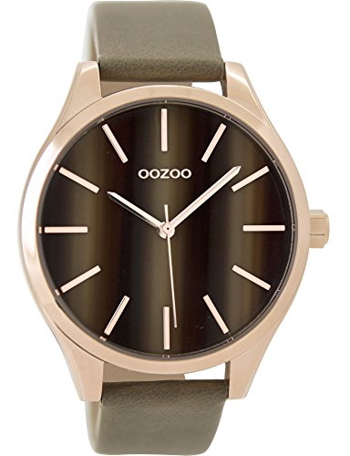 Oozoo Damenuhr mit Lederband 42 MM Rose/Perlmutt/Taupe C9501 von Oozoo