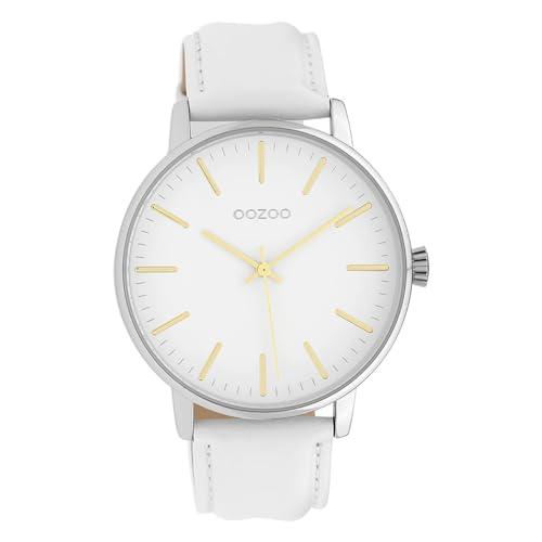 Oozoo Damenuhr mit Lederband 42 MM Weiss/Weiss C10040 von Oozoo