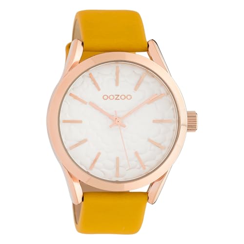 Oozoo Damenuhr mit Lederband 43 MM Weiß/Orange C10463 von Oozoo