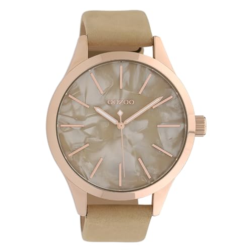 Oozoo Damenuhr mit Lederband 45 MM Rose/Perlmutt/Sand C10070 von Oozoo