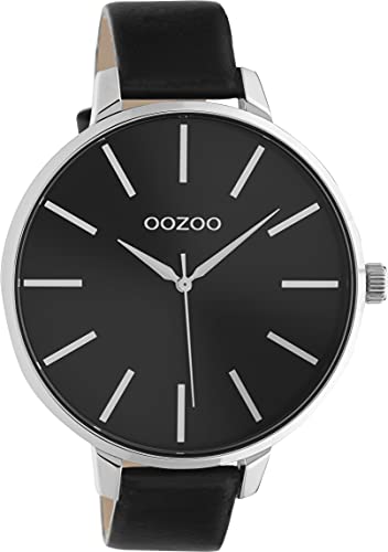 Oozoo Timepieces Damen Uhr - Armbanduhr Damen | Hochwertige Uhr für Frauen - Edle Analog Damenuhr in rund (Schwarz) von Oozoo